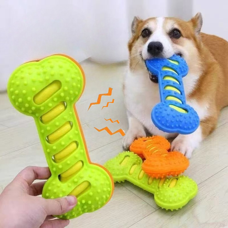 Indestructible Dog Chew Toy - كلب مضغ اللعب المطاط العظام لعبة
