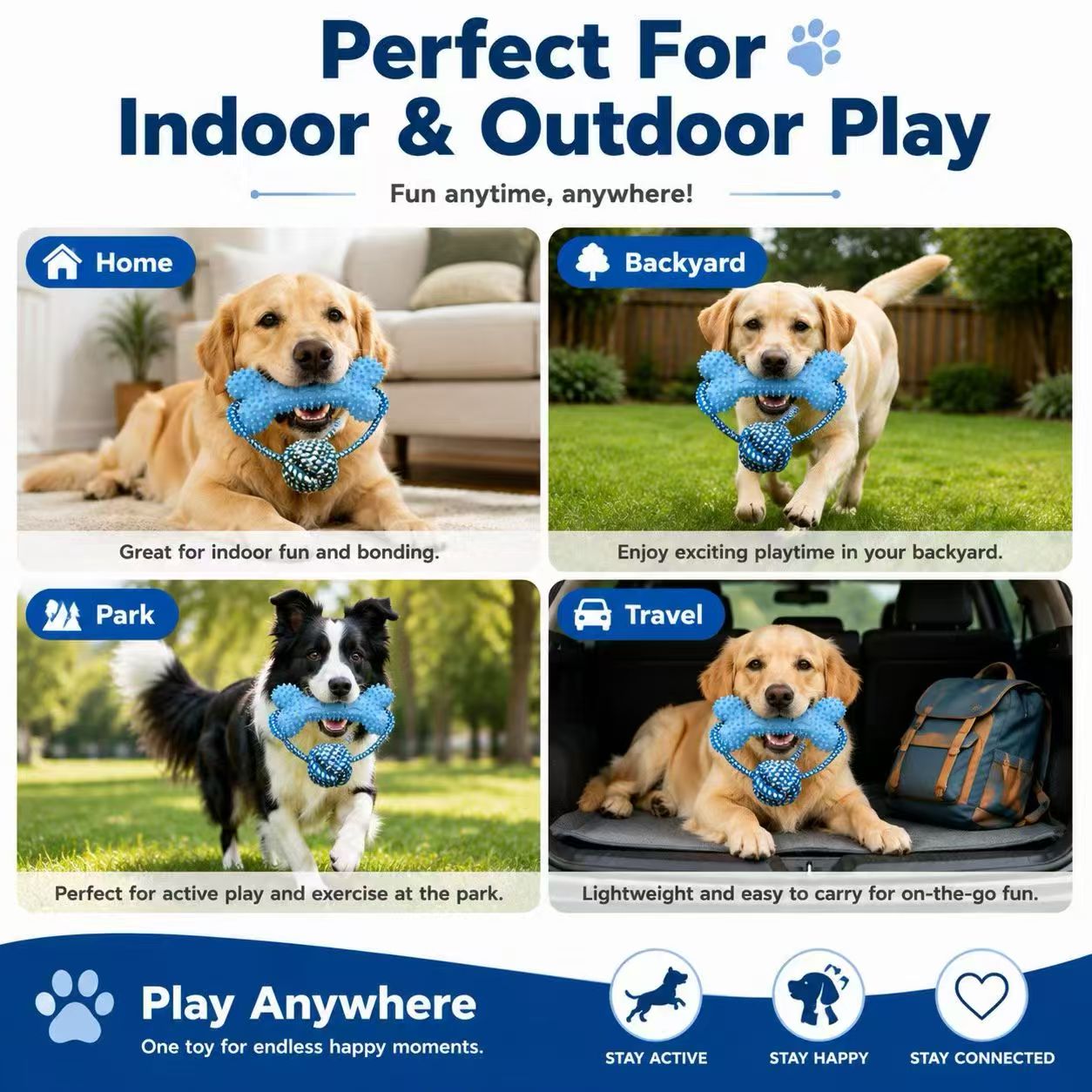 Dog Rope Toy Aggressive Chewers - ألعاب مضغ للكلاب، مصممة خصيصًا للكلاب