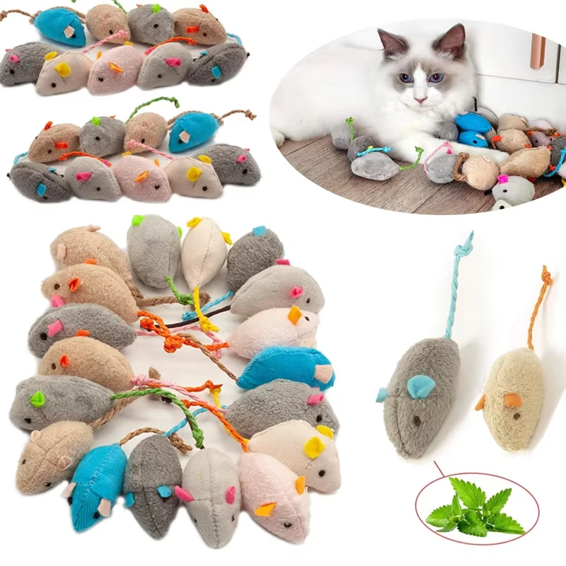 5 قطع من ألعاب الفئران المصنوع - مراجعة Catnip Interactive Plush Mouse وسعره