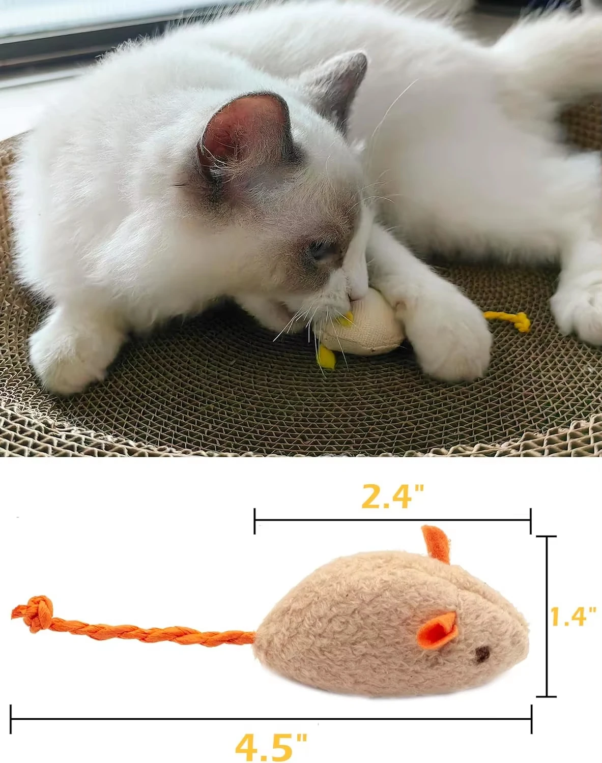 5 قطع من ألعاب الفئران المصنوع - مراجعة Catnip Interactive Plush Mouse وسعره
