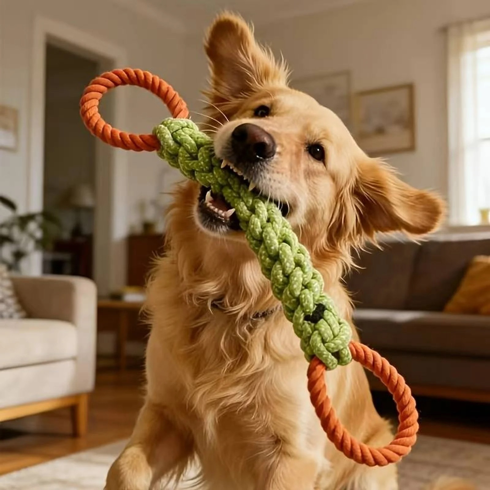 لعبة حبل متينة للكلاب، لعبة حب - مراجعة Indestructible Dog Chew Toy وسعره