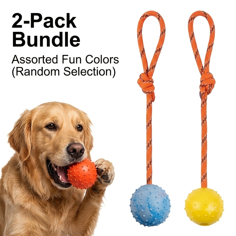 عبوتان من كرات الكلاب المطاطية - مراجعة Dog Rope Toy Aggressive Chewers وسعره