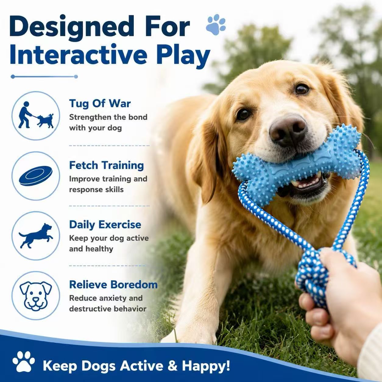 ألعاب مضغ للكلاب، مصممة خصيصًا - مراجعة Dog Rope Toy Aggressive Chewers وسعره